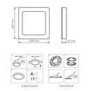 Luminaria Led Slim Plafon Square 15W